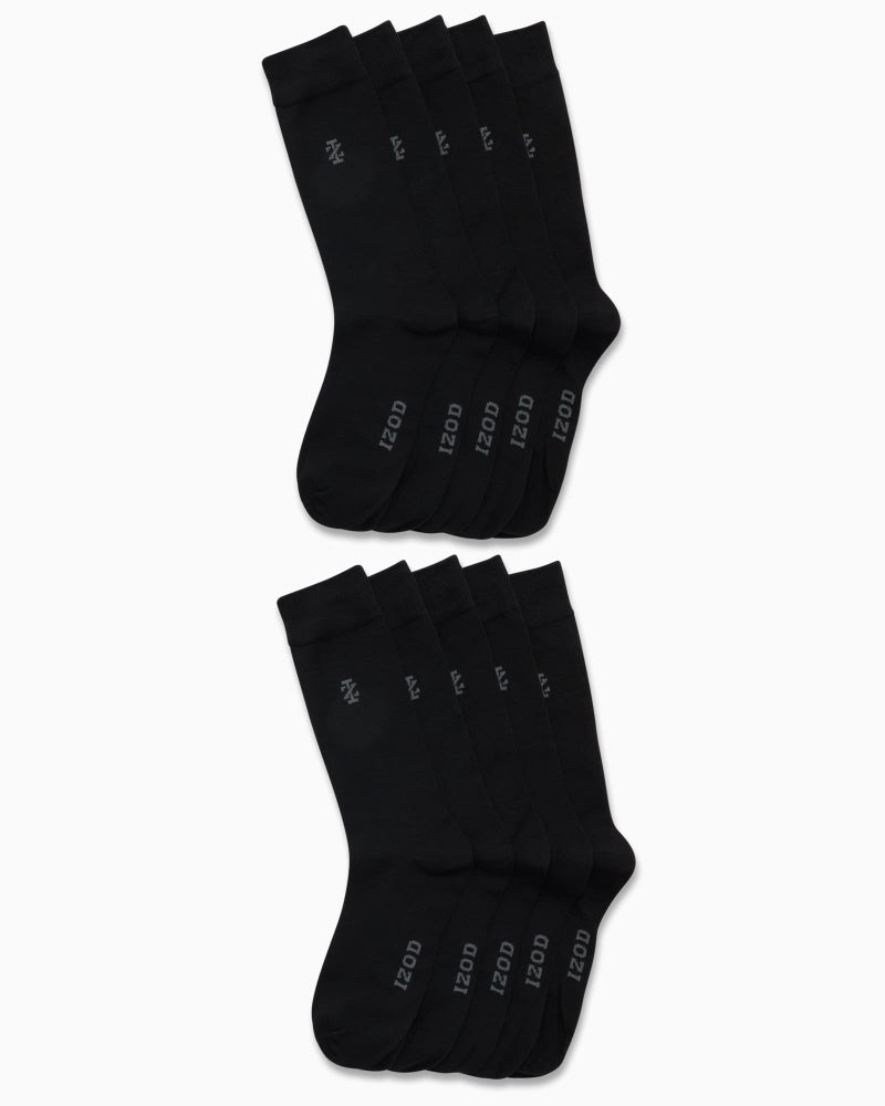IZOD Menâ€™s Dress Socks - Lightweight Comfort Crew Sock (10 Pack) - Image 4